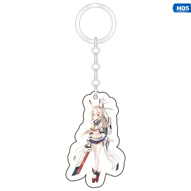 Kawaii Anime Key Chain Azur Lane Enterprise Prinz Eugen Acrylic Keychain keyring Pendant Anime - Цвет: KEY5263H05