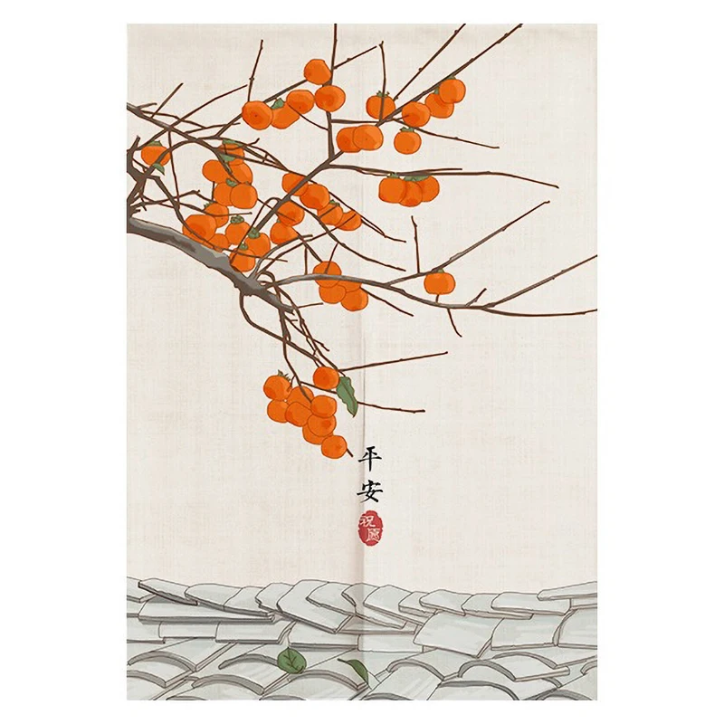 Chinese Door Curtain Polyester Fabric For Kitchen Bedroom Wind Curtains Landscape Screen Customizable Japanese Doorway Curtain