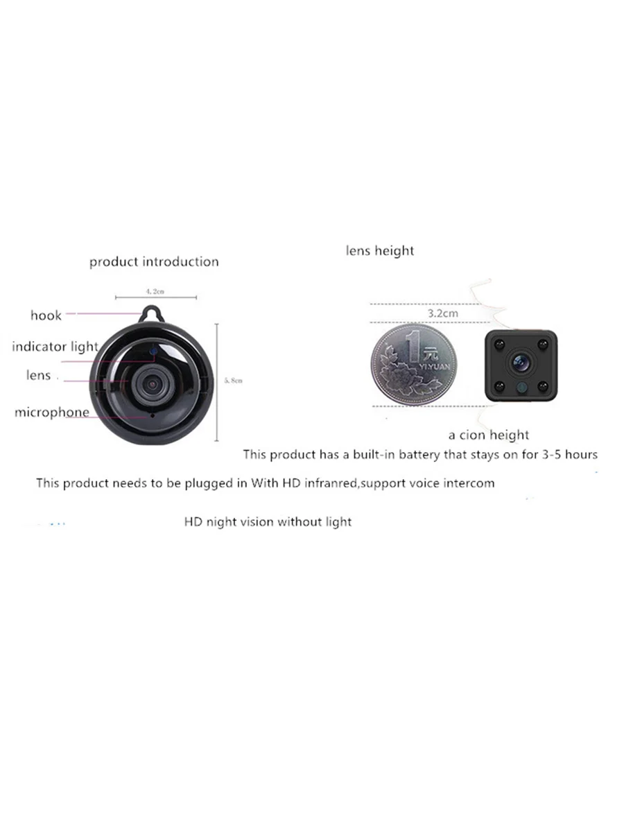 

Wireless camera micro surveillance network camera home camera WiFi remote monitoring Q2-3