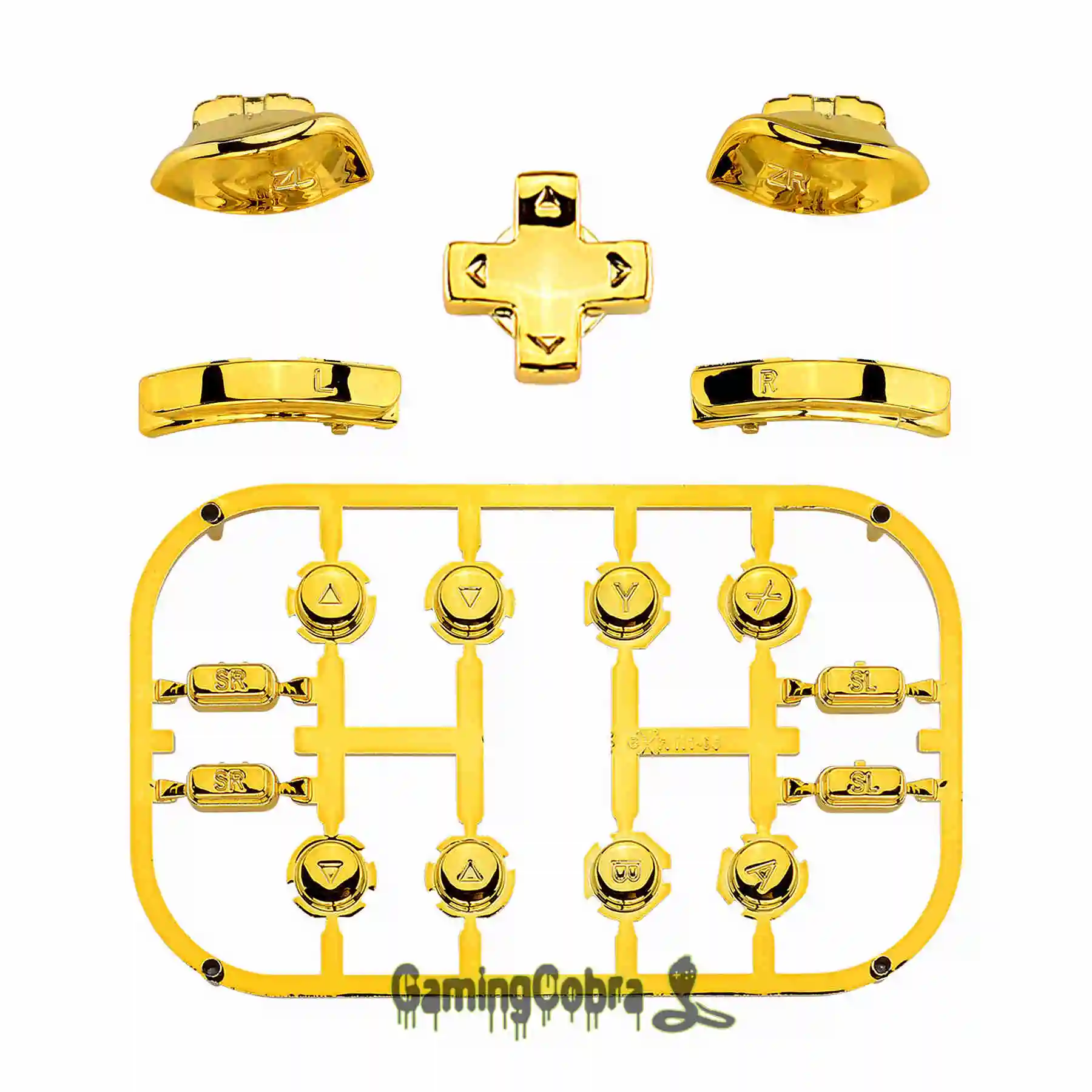 Пользовательские Замена D-pad ABXY ключи SR SL L R ZR ZL триггер полный набор кнопок ж/инструменты для nintendo Switch Joy-Con - Цвет: Chrome Gold