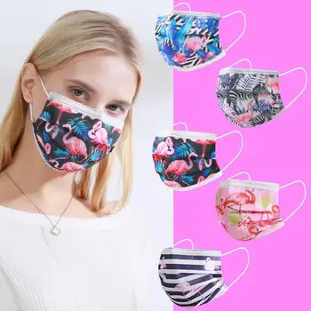 

10/100pcs Disposable Fashion Mask Non-woven Thicken 3 Layer Filter Mask Meltblown Cloth Printed Breathable Adult Face Mouth Mask