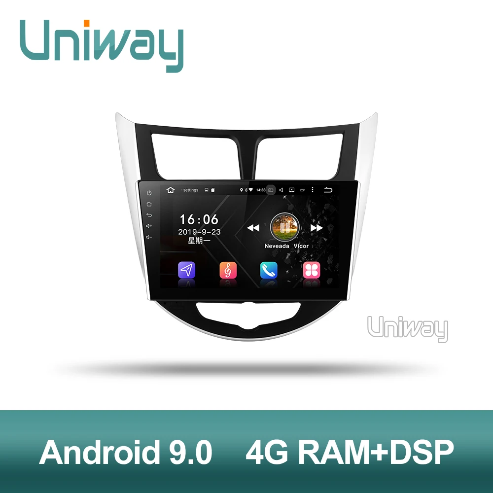 Uniway PX6 DSP 4G 2 din android 9,0 автомобильный dvd для hyundai solaris accent verna 2011 2013 автомобильный Радио gps Навигация стерео