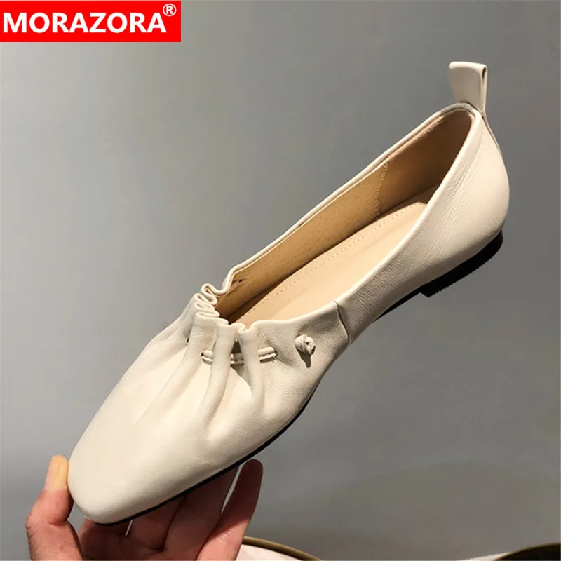 MORAZORA/2020 Новое поступление Удобные женские туфли на плоской подошве Модные с