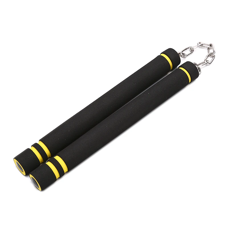 Двухполюсный кунг-фу Nunchakus для боевых искусств, поролоновая губка для безопасности, двойная дубинка с цепочкой из нержавеющей стали, Детские тренировочные инструменты