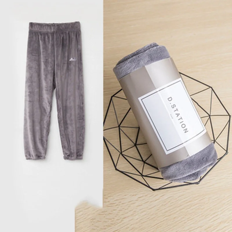 COOTELILI Teenager Girl Boy Winter Pants Fleece Thicken Warm Trousers Kids Boys Girls Home Pants Children Clothes Fashion (4)