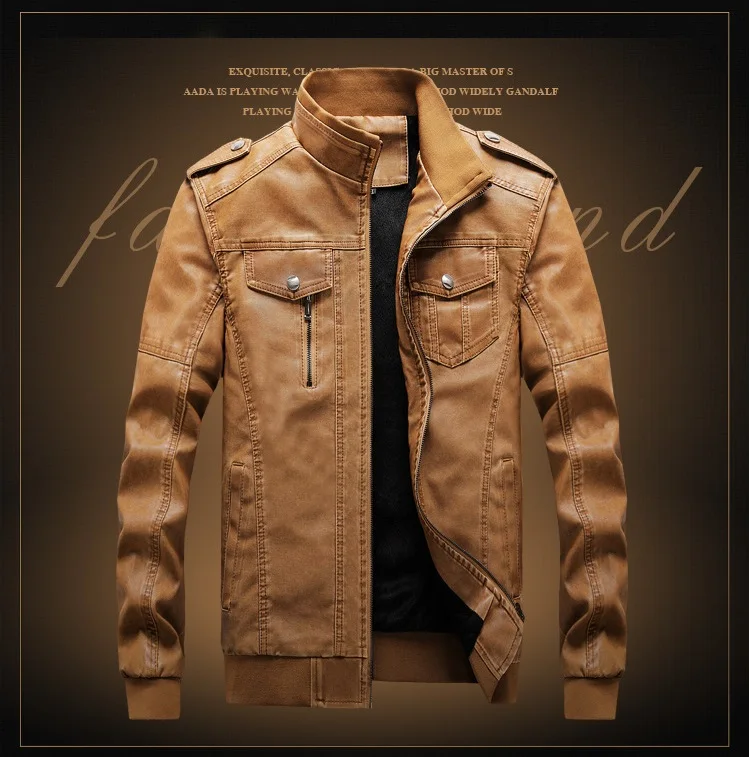 PU Military Jacket Men Casual Winter Autumn Army Fitness Leather Coats Bomber Anti-Leather Jackets jaqueta de couro masculina