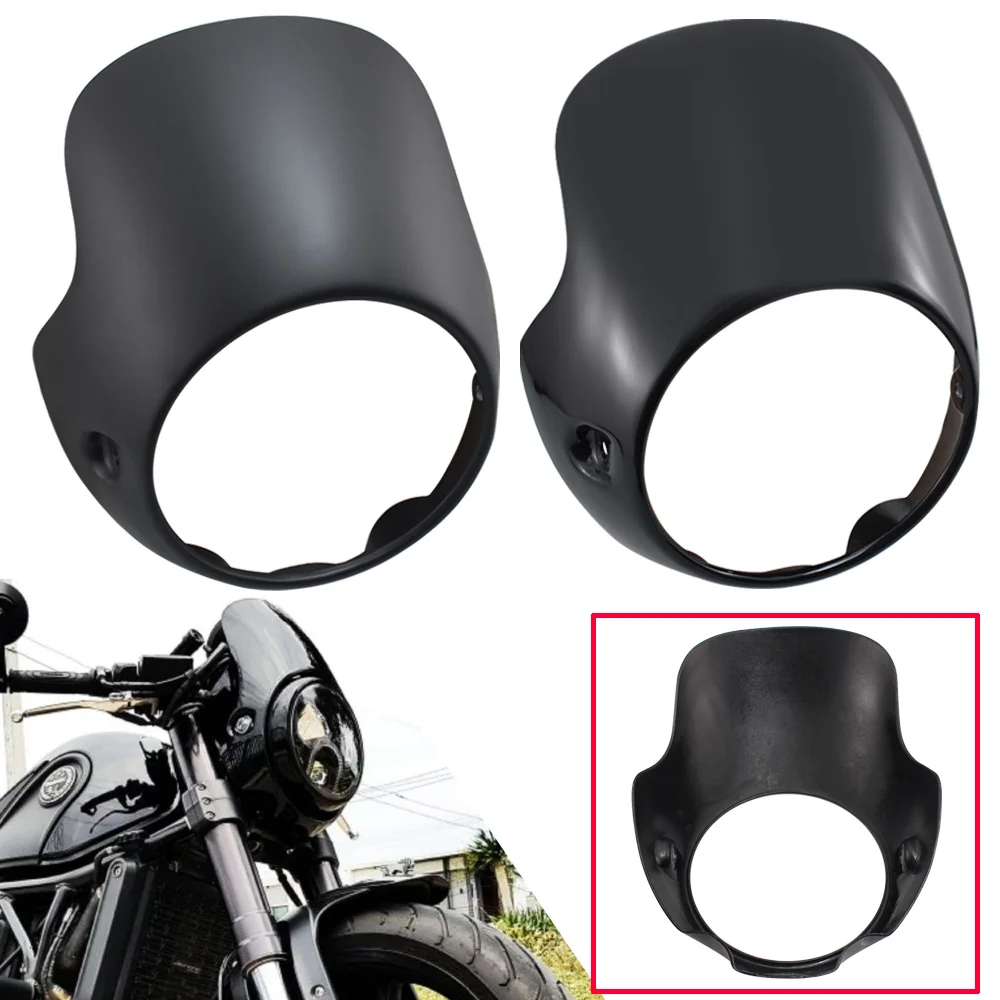 7.5&quot Moto Headlight Fairing Retro Headlamp Surround Flyscreen Windshield For Triumph Bonneville T100 T12 Ducati Monster Honda |