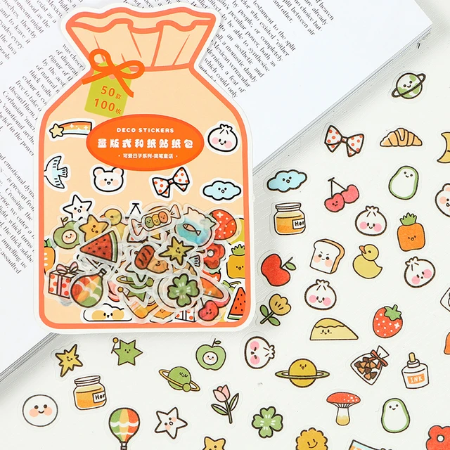 100 pcs Kawaii Cartoon small Stickers Cute Mini Decorative Scrapbooking  accessories Adhesive Diy junk journal supplies - AliExpress