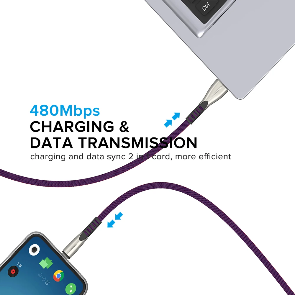 1 м 2 mi cro USB кабель нейлоновый Плетеный 2.4A Быстрая зарядка Kable для Xiaomi красный