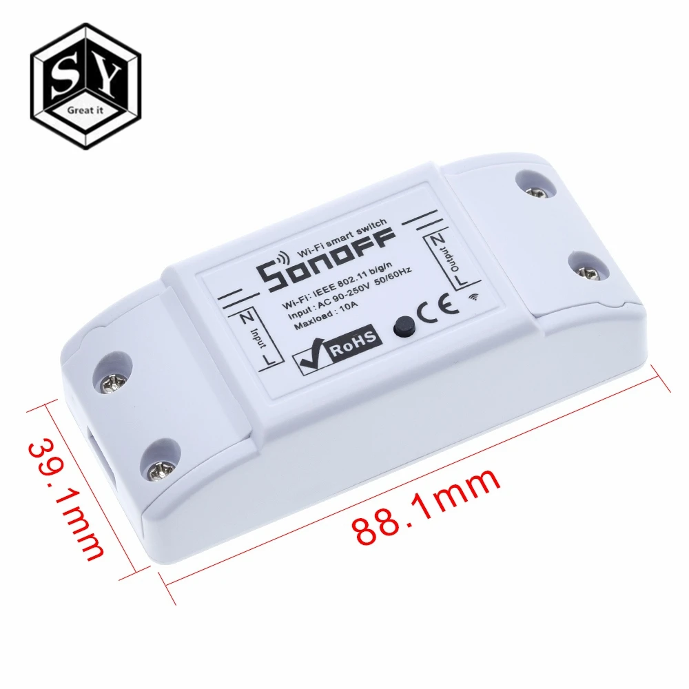 Itead Sonoff умный Wifi переключатель DIY умный беспроводной пульт дистанционного управления Domotica Wifi светильник переключатель умный дом контроллер работа с Alexa