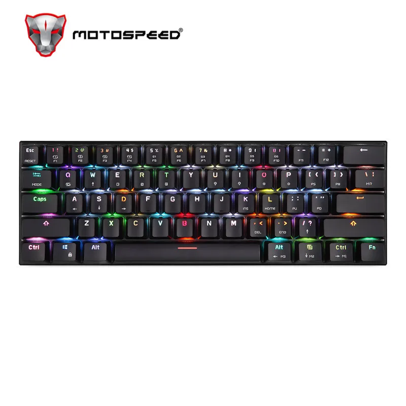  MOTOSPEED CK62 Keyboard Wired/Bluetooth Keyboard Dual Mode Mechanical Keyboard 61 Keys RGB LED Back