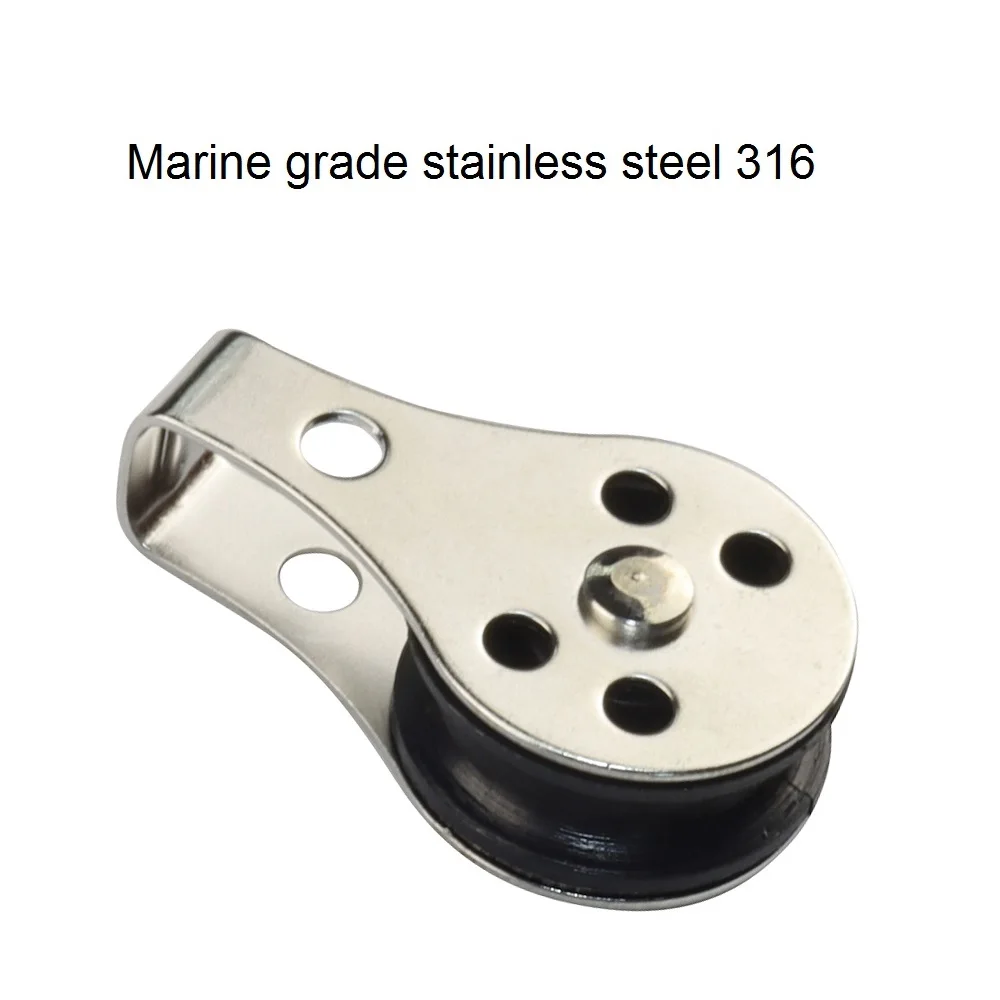 5PCS Stainless Steel 316 Pulley 25mm Nylon Blocks Rope Marine Hardware For Kayak Canoe Boat Anchor Trolley Kit  2mm To 8mm Rope