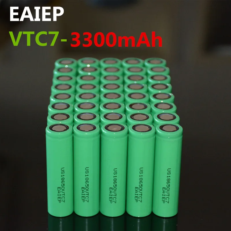 40 шт. 100% Новый оригинальный US18650VTC7 3,7 в 3300 мАч 18650 литиевый перезаряжаемый аккумулятор EAIEP фонарик батареи