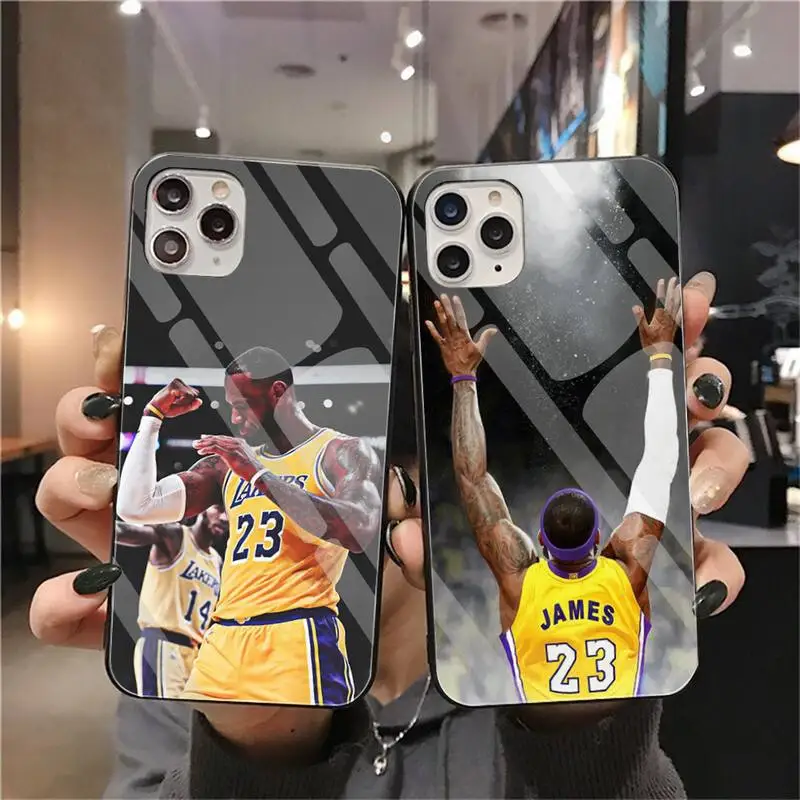 Чехол для телефона LeBron James из закаленного стекла iPhone 11 Pro XR XS MAX 8X7 6S 6 Plus SE Samsung S20 S9 S10
