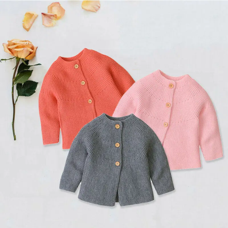 Newborn Baby Boy Girls Loose Knitting Cardigan Sweater Coat Winter Outwear Clothing Long Sleeve Sweaters |