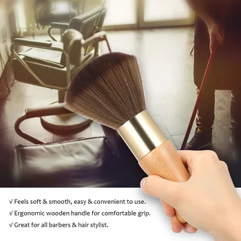 

Large Neck Duster Brush Hair Cutting Neck Brush Face Cleaning Hairbrush with Soft Wooden Handle for Salon Hair Cutting Tools