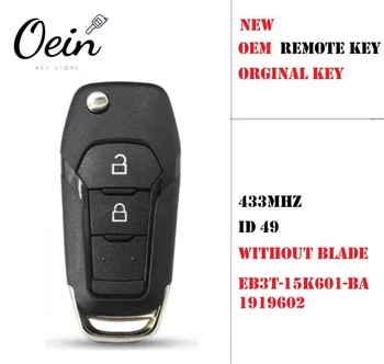 

ORIGINAL 2 Buttons Flip Type Remote Car Key 433MHz 49chip for Ford Ranger ESCORT T6 remote fob 2015 - 2019 MK3 FL (P375)