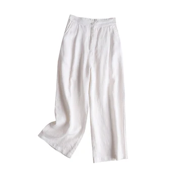 

Hot Women Thin Casual Pants Cotton Linen Loose Home Female Trousers for Spring K2