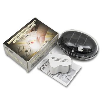

30X 60X Power Jewelers Magnifying Magnifier Glass Eye Loupe Jewelry Store LED Lights Jeweler Loupe Folding Magnifier