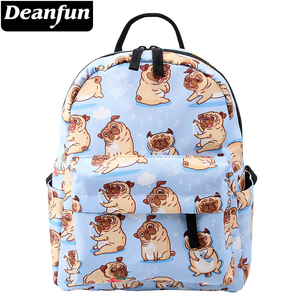  Deanfun Mini Backpacks For Girls Printing Cute Pug Waterproof Small Bags For Women Shopping Bag For - 4000147639719
