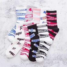 Женские носки, ремешки, элементы граффити, многоцветные, простые милые носки в уличном стиле, новинка, популярные носки