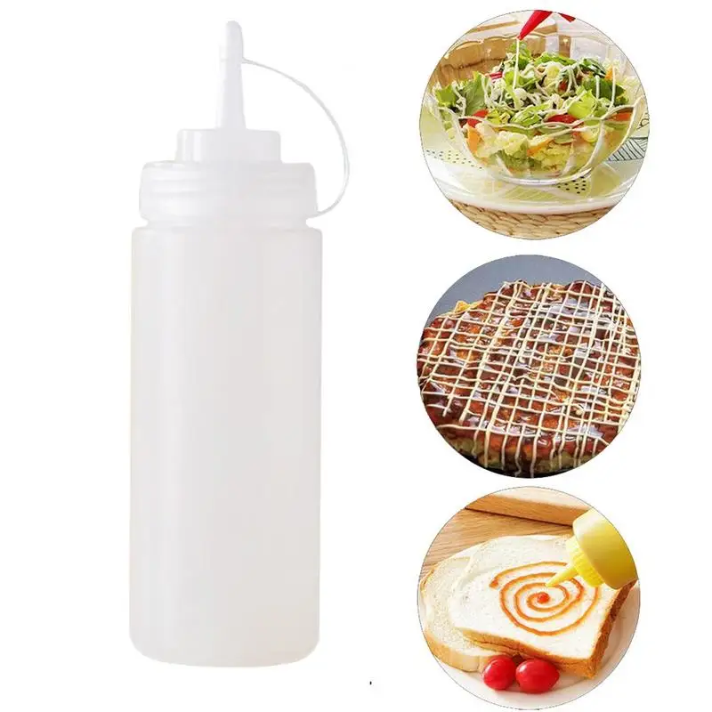 1pc 240ml Plastic Sauce Bottle Squeeze Pot Squeeze Pot Chocolate Sauce Bottle Jam Tomato Salad Bottle Squeeze Bottle