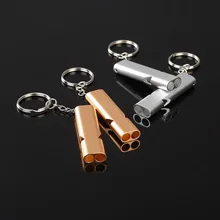 Стиль алюминиевый сплав свисток Открытый двухчастотный свисток выживания мини металлический свисток судьи свисток