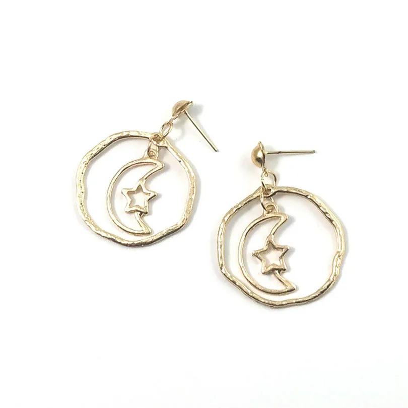 Moon Stars Stud Earrings For Women Fashion Street Shooting Trends Boucle D'Oreille Femme 30AUG8 | Украшения и аксессуары