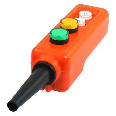 

Green Yellow LED Lamp Up-down Hoist Hand Operate Pushbutton Switch AC 220V