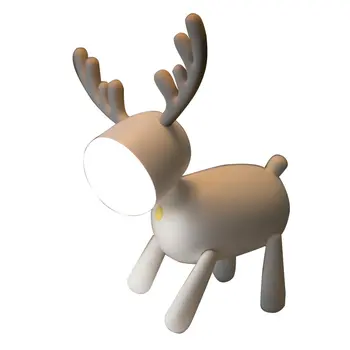 

Elk Led Table Lamp Small Elk Cartoon Usb Rechargeable Silicone Night Light With Sleeping Lamp Desk Reading Lamp