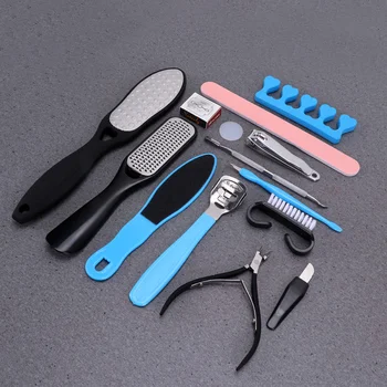 

14Pcs/1 Set Foot File Manicure Foot Care Tools Exfoliating Scrub Pedicure Kit Portable Dead Skin Nail Trimmer Tool Callus Remove