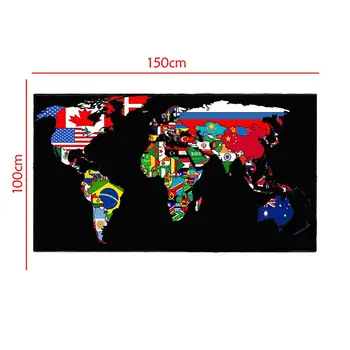 

World Map Made Up Of National Flags Pattern 150x100cm Non-woven World Map For Home Office Wall Decor