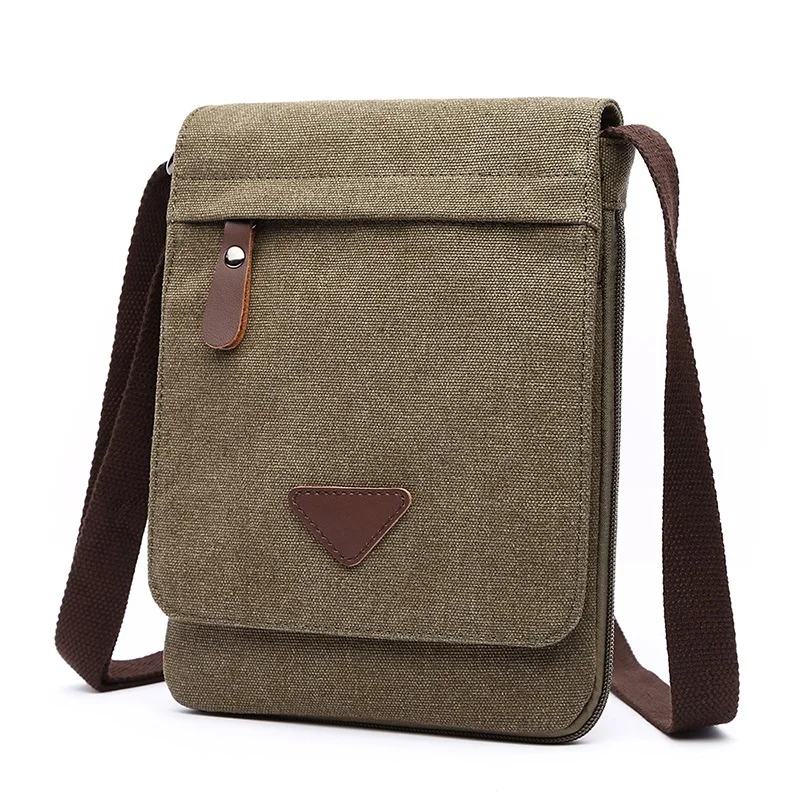 Crossbody Bags for Men Canvas Shoulder Bag Vertical Retro Messenger Pouch Sac A Main College Small Torebka Mini Torebki