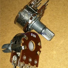 30 шт./лот B1K B2K B5K B10K B20K B50K B100K B500K 6Pin вал WH148 двухканальный усилитель мощности стерео потенциометр 1 K, 2K 5K 10K 50K 100K 500K