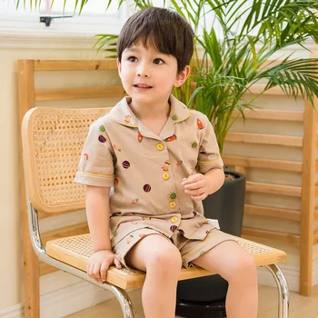 

Kids Baby Boys Girls Cotton Cartoon Short Sleeve Tops Shirts Sleepwear Shorts Pajama Sets 2pcs Children Casual Costumes 2-10y