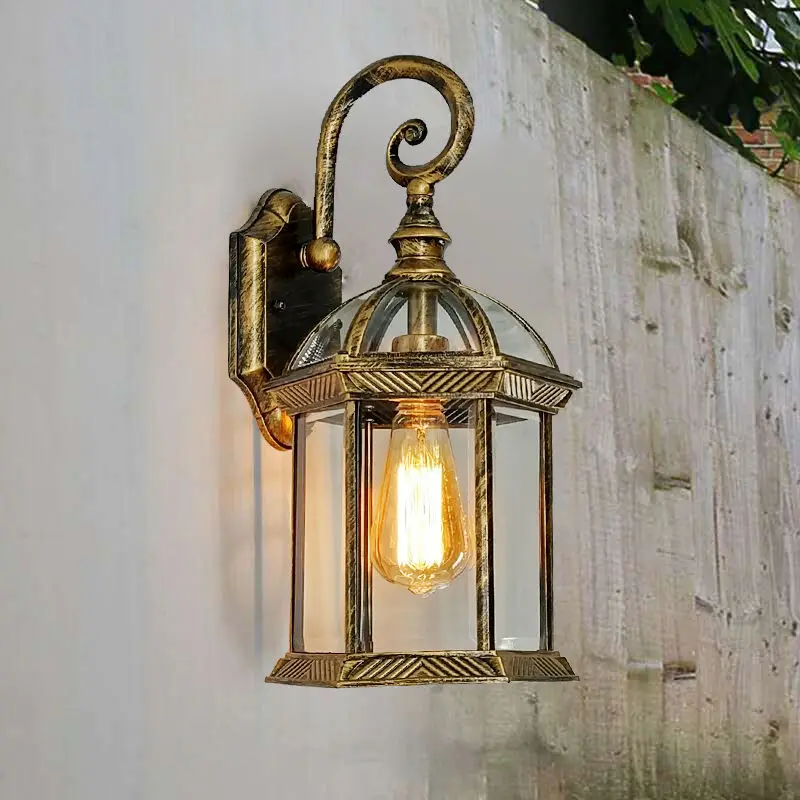Outdoor Vintage Wall Lamp E27 Bulb Sconce Light Fixtures Retro LED Wall Lamp Porch House Home Yard Garden Lighting Black Bronze 3