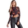 Women Dragon Pattern Print Crop T-shirts Tops Long Sleeve Backless Sexey Tees Top  Women Cropped Skinny Elastic Clothing ► Photo 3/6