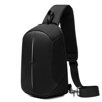 

New Fashion Chest Pack Men 9.7" iPad Crossbody Bag Waterproof Multifunction USB Charging Short Trip Shoulder Messenger Bag