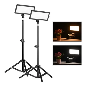 

CM-280D Photography Light and Stand Kit Super Slim LED Video Light Panel Bi-Color 3200K-5600K CRI 93 Dimmable Brightness lamp