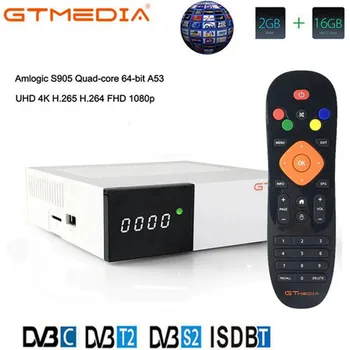 

GTmedia GTC Receptor Android 6.0 TV BOX DVB-S2 DVB-C DVB-T2 Amlogic S905D 2GB 16GB Satellite TV Receiver TV Box
