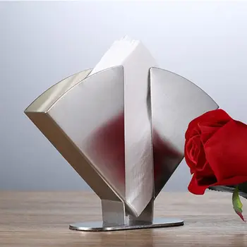 

Stainless Steel Napkin Holder Paper Serviette Dispenser Vertical Decorative Tissue Rack Box for Dining Table Kitchen Countertop