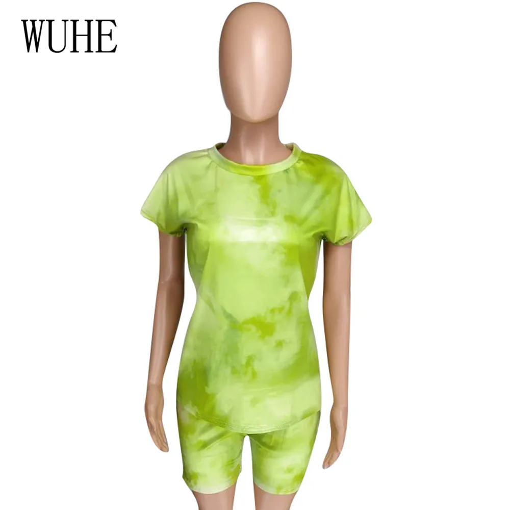 Light Yellow WUHE/модные женские комплекты из двух предметов контрастного цвета пикантные повседневные Комбинезоны с короткими рукавами летние женские костюмы больших размеров XXL - Цвет: Light Yellow
