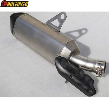 Titanium Alloy for BMW R1200GS 2013-2018 R1200GS ADV 14-18 Motorcycle Exhaust Muffler Escape Slip-on Link Pipe with Carbon Cover