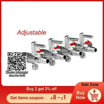 

Aquarium Air Pump Valve Check, Stainless Steel Air Controller Switch, for Oxygen Tube Pipe to adjust air Split-flow distributary