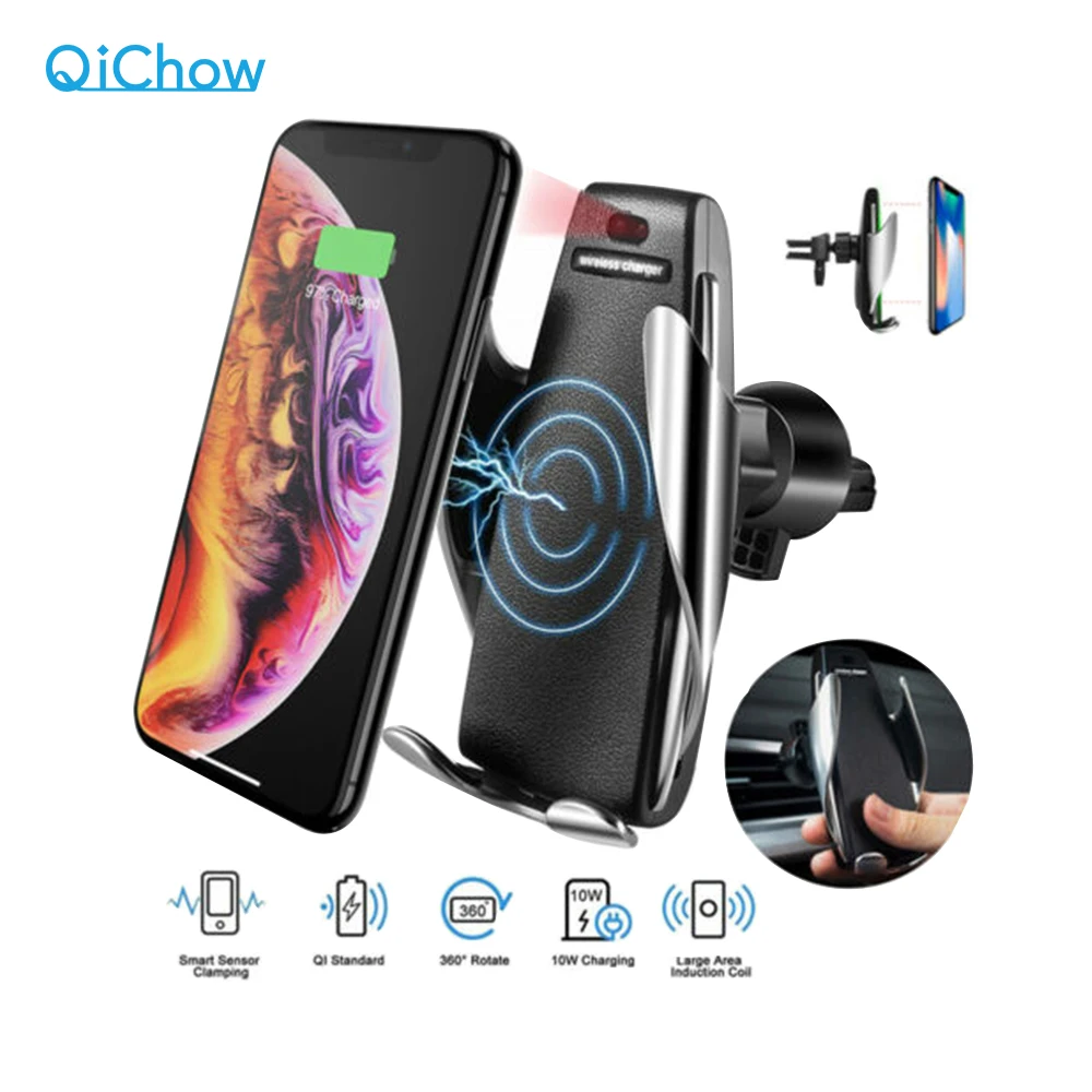 mobile stand for home Qi Wireless Phone Charger S5 Automatic Clamping Fast Charging Phone Holder Mount in Car for iPhone xr Huawei Samsung Smart Phone best phone stand