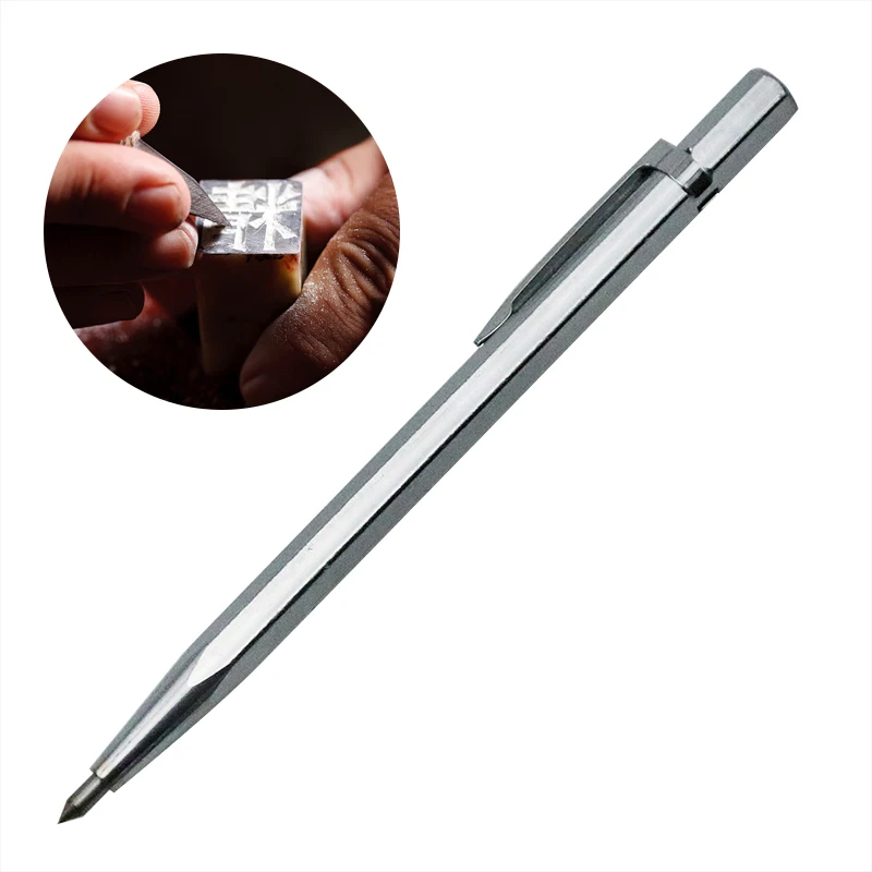 1PC Diamond Metal Engraving Pen Tungsten Carbide Tip Scriber Pen for Glass Ceramic Metal Wood Carving Hand Tool
