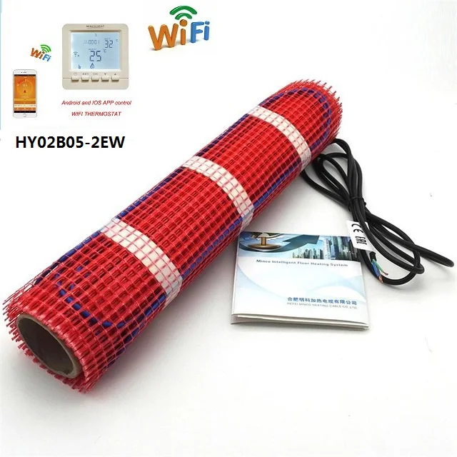 MINCO HEAT 1~ 5m2 подпольный Нагревательный мат 220V 150 w/m2 комнатный нагреватель(выбор Wi-Fi термостата - Цвет: with HY02B05-2E Wifi