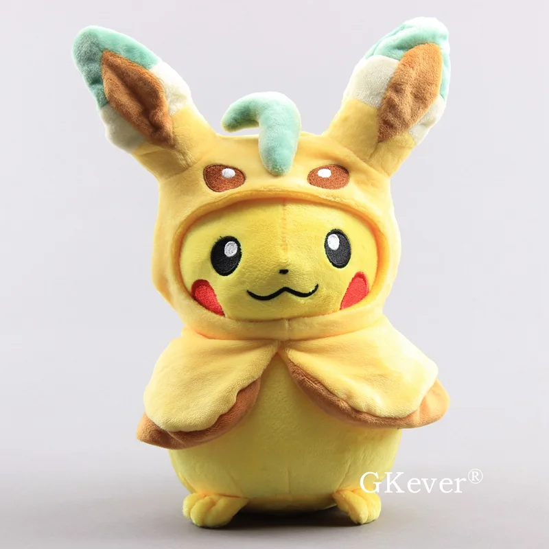 28 см серия Пикачу куклы косплей Eevee Jolteon Vaporeon Glaceon Leafeon Flareon плюшевый умбреон куклы игрушки дети подарок на день рождения - Цвет: Leafeon