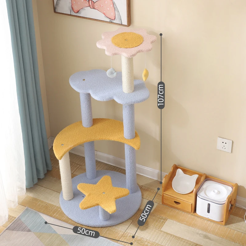 

New Starry Sky Cute Winter Multifunctional Cat Climbing Frame Cat Toy Cat Jumping Platform Solid Wood