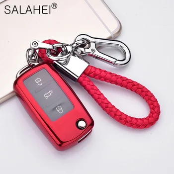 

TPU+PC Car Key Cover Case For Volkswagen VW POLO Tiguan Passat B5 B6 B7 Golf EOS Scirocco Jetta MK6 Octavia interior Accessories